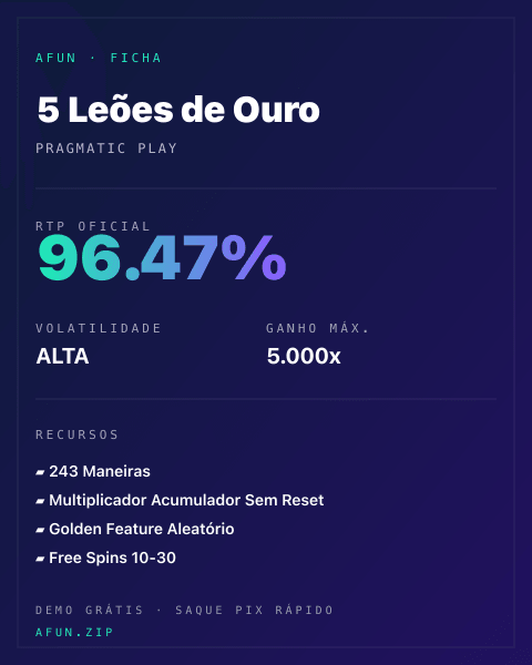 Ficha do catálogo de 5 Leões de Ouro: dados exibidos para consulta