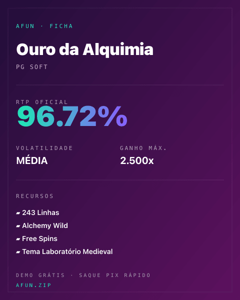 Ficha do catálogo de Ouro da Alquimia: dados exibidos para consulta