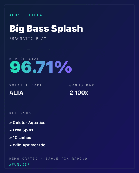 Ficha do catálogo de Big Bass Splash: dados exibidos para consulta