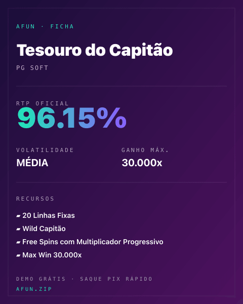 Ficha do catálogo de Tesouro do Capitão: dados exibidos para consulta
