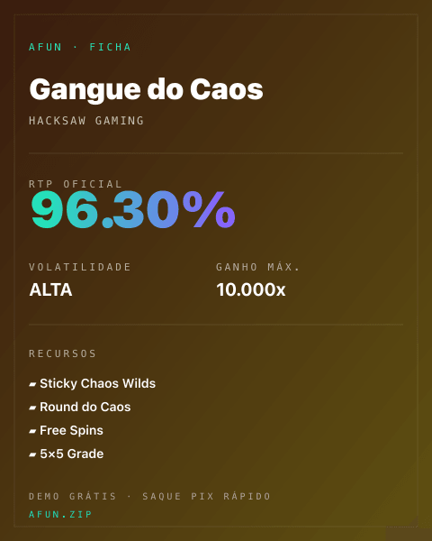 Ficha do catálogo de Gangue do Caos: dados exibidos para consulta