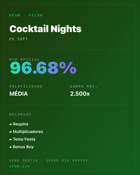Ficha do catálogo de Cocktail Nights: dados exibidos para consulta