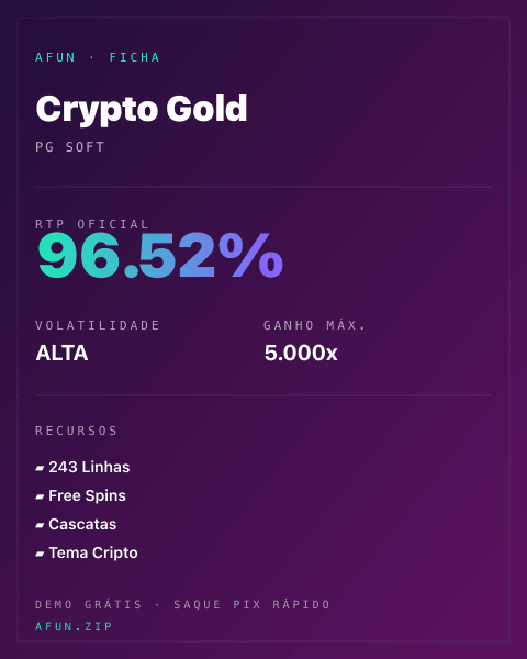 Ficha do catálogo de Crypto Gold: dados exibidos para consulta