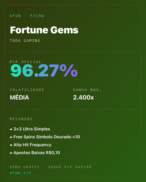 Ficha do catálogo de Fortune Gems: dados exibidos para consulta