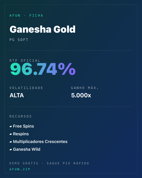Ficha do catálogo de Ganesha Gold: dados exibidos para consulta