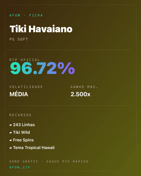 Ficha do catálogo de Tiki Havaiano: dados exibidos para consulta