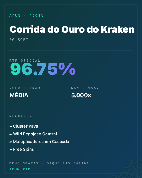 Ficha do catálogo de Corrida do Ouro do Kraken: dados exibidos para consulta