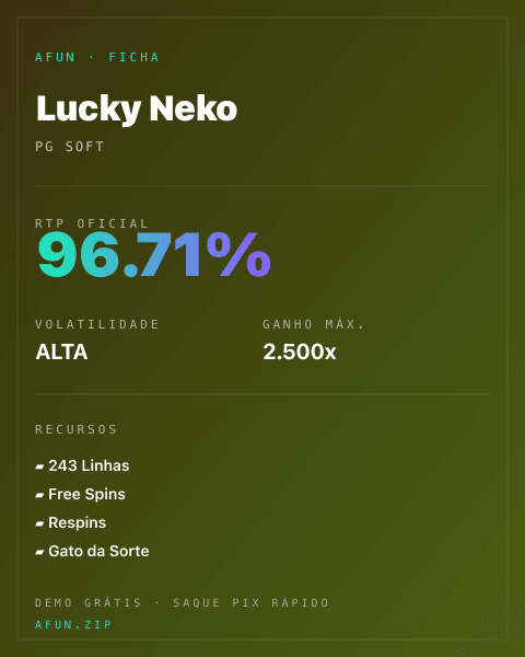 Ficha do catálogo de Lucky Neko: dados exibidos para consulta