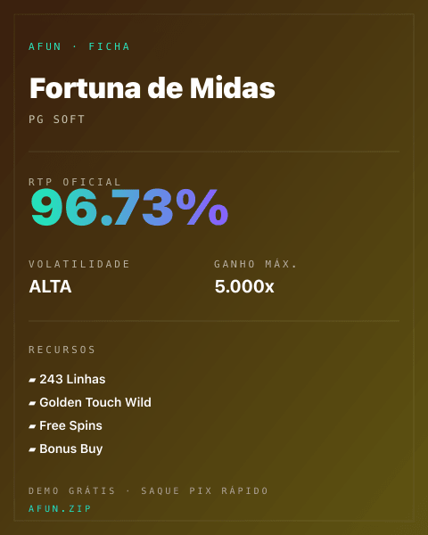 Ficha do catálogo de Fortuna de Midas: dados exibidos para consulta