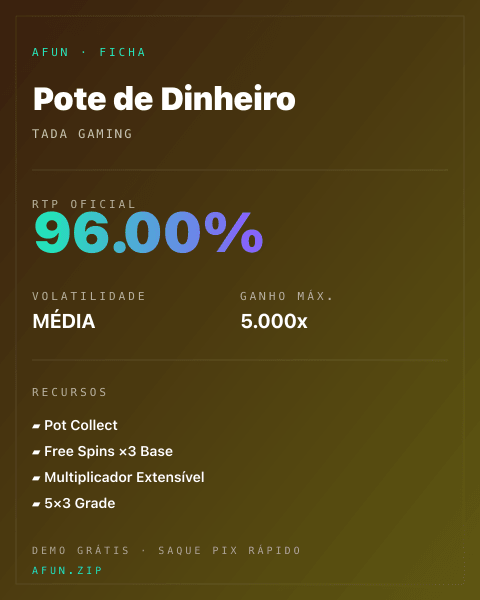 Ficha do catálogo de Pote de Dinheiro: dados exibidos para consulta