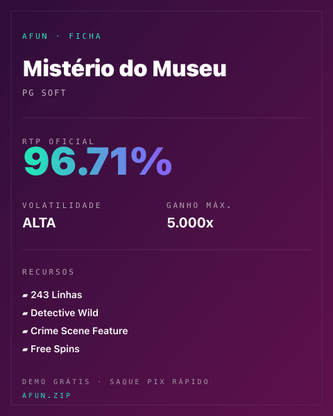 Ficha do catálogo de Mistério do Museu: dados exibidos para consulta