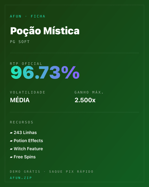 Ficha do catálogo de Poção Mística: dados exibidos para consulta