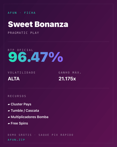 Ficha do catálogo de Sweet Bonanza: dados exibidos para consulta
