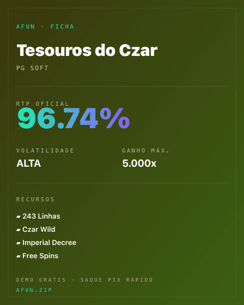 Ficha do catálogo de Tesouros do Czar: dados exibidos para consulta