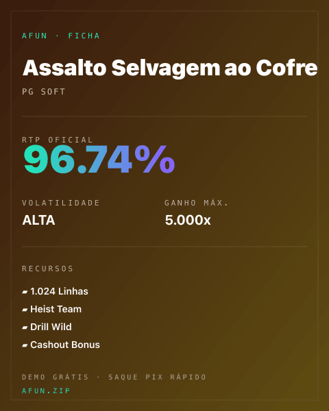 Ficha do catálogo de Assalto Selvagem ao Cofre: dados exibidos para consulta